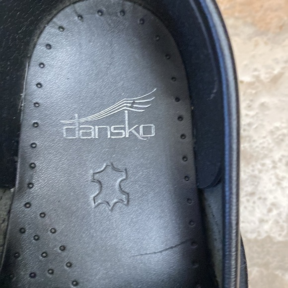 Dansko Clog Womens Sz 41 Black silver Marble Patent Leather Nurse Comfort - Picture 6 of 9